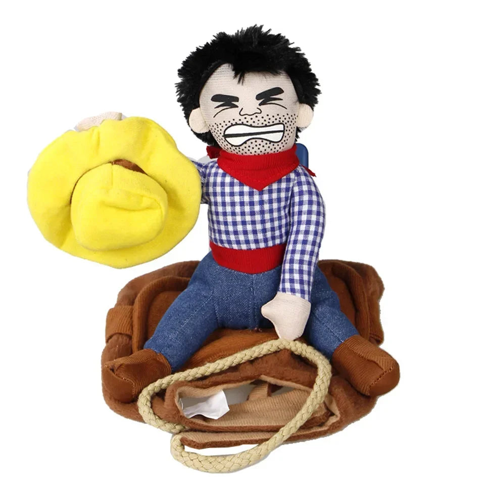 Funny Cowboy Dog Costume – Halloween Party Jacket Outfit for Small & Large Dogs (French Bulldog, Chihuahua)