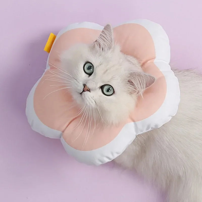 1Pc Soft Cotton Cat Recovery Cone – Adjustable E-Collar for Cats & Small Dogs