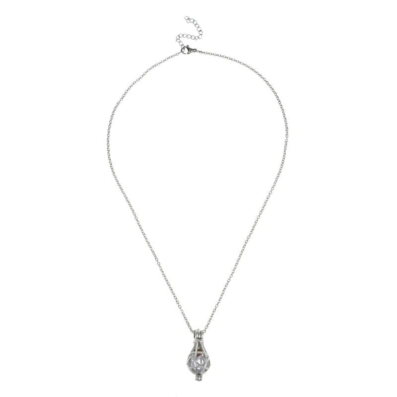 Hollow Teardrop Keepsake Urn Necklace for Ashes – Openwork Memorial Locket Pendant
