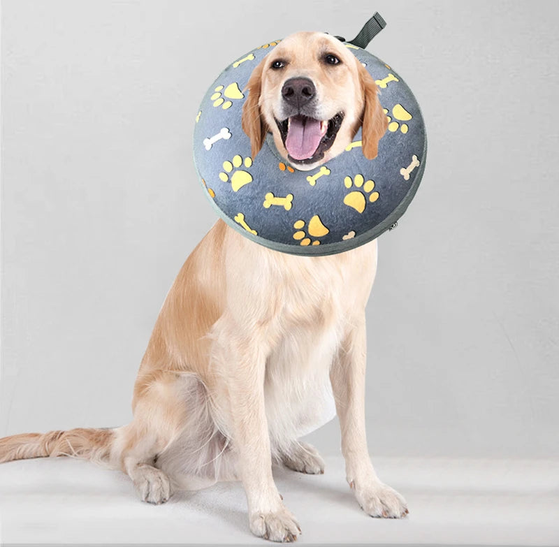 Inflatable Dog & Cat Recovery Collar – Soft Protective Anti-Bite Neck Ring (Elizabethan Style)