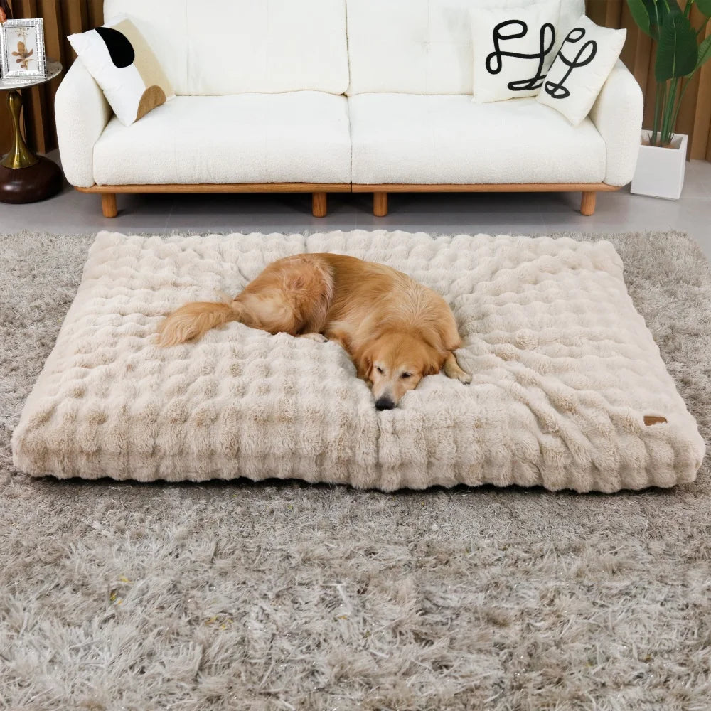 Ultra Plush Dog Bed – Soft Washable Pet Cushion Mattress for Large Dogs & Puppies