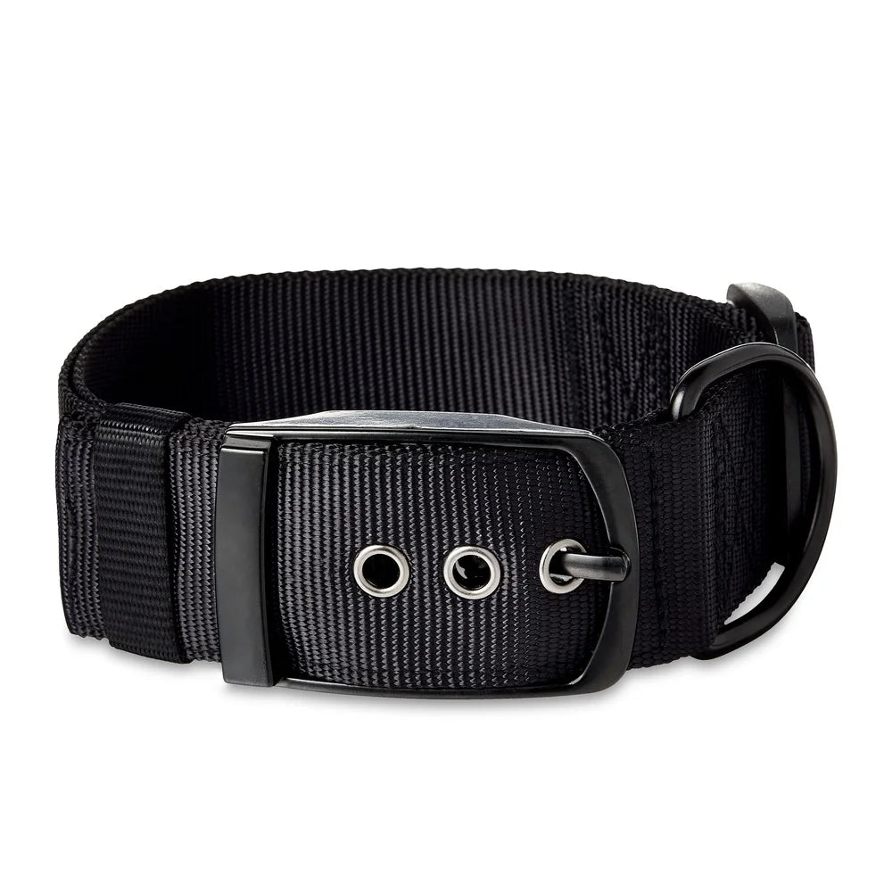 2-Pack Extra Large Dog Collars – Adjustable Solid Polyester with Metal Buckle & D-Ring for Leash Attachment