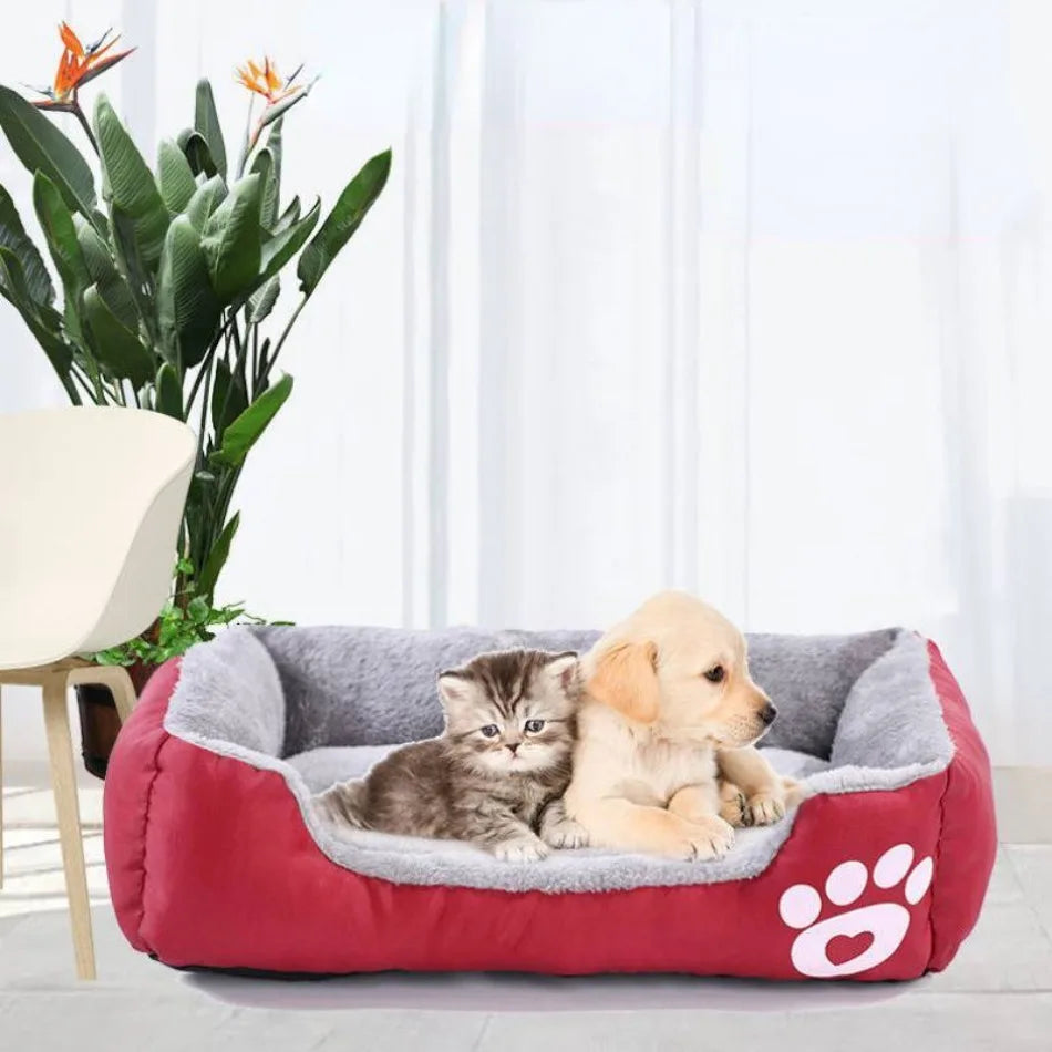 4 Styles Plush Pet Sofa Bed – Removable Washable Cover & Waterproof Upholstery for Dogs & Cats (All Seasons)