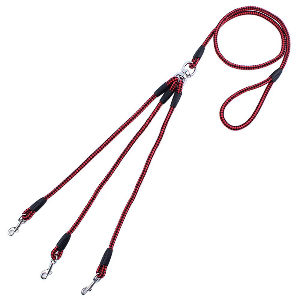No-Tangle Triple Dog Leash Coupler – 3-Way Splitter for Small Dogs