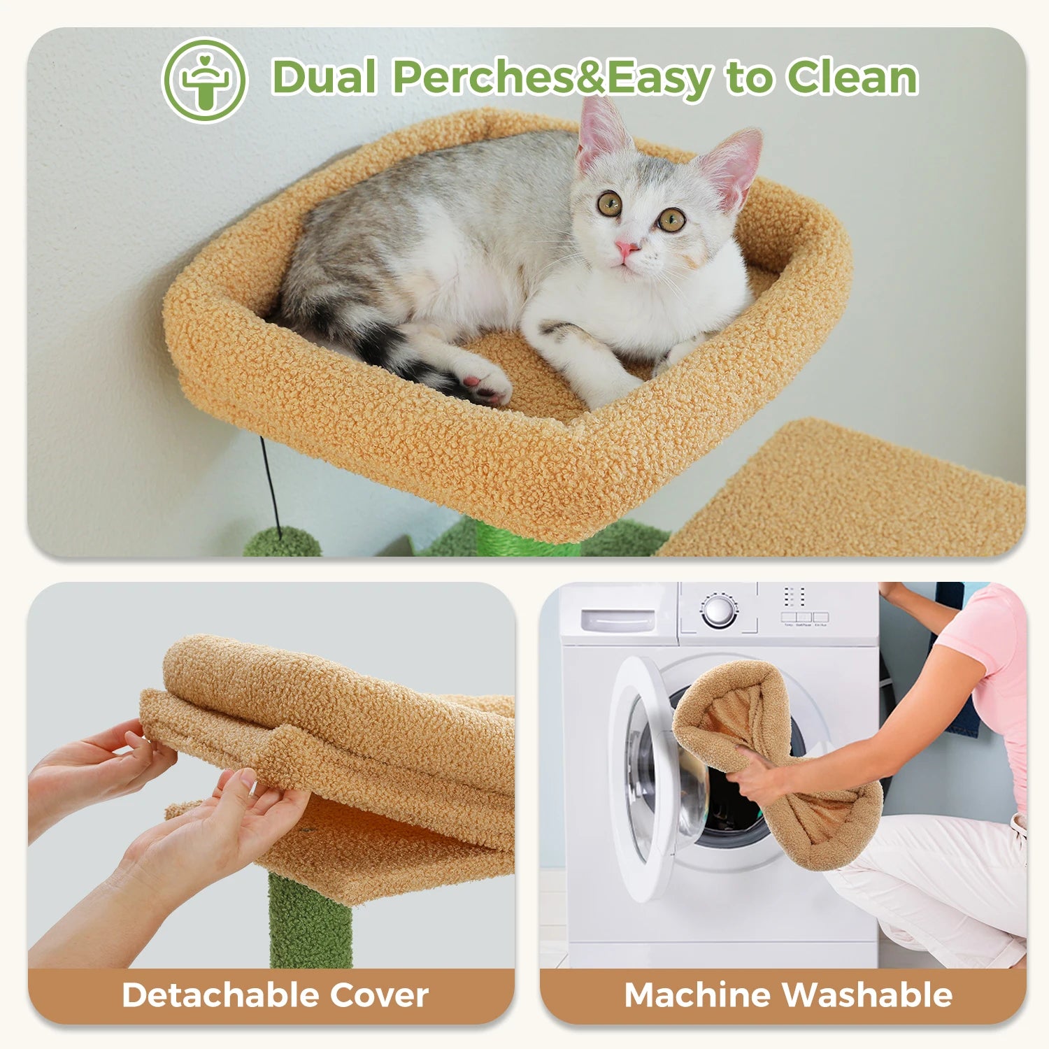 6-Level Multi-Cat Tree Tower with Dual Condos, Double Top Perches, Hammock & 5 Scratching Posts