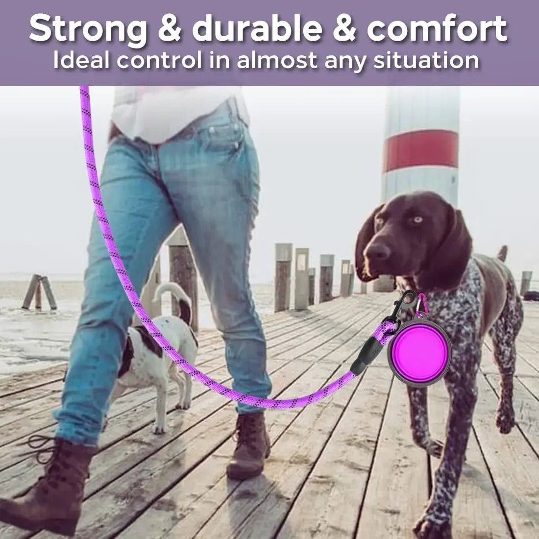 Strong Reflective Dog Leash – Heavy-Duty Pet Leash for Small, Medium & Large Dogs