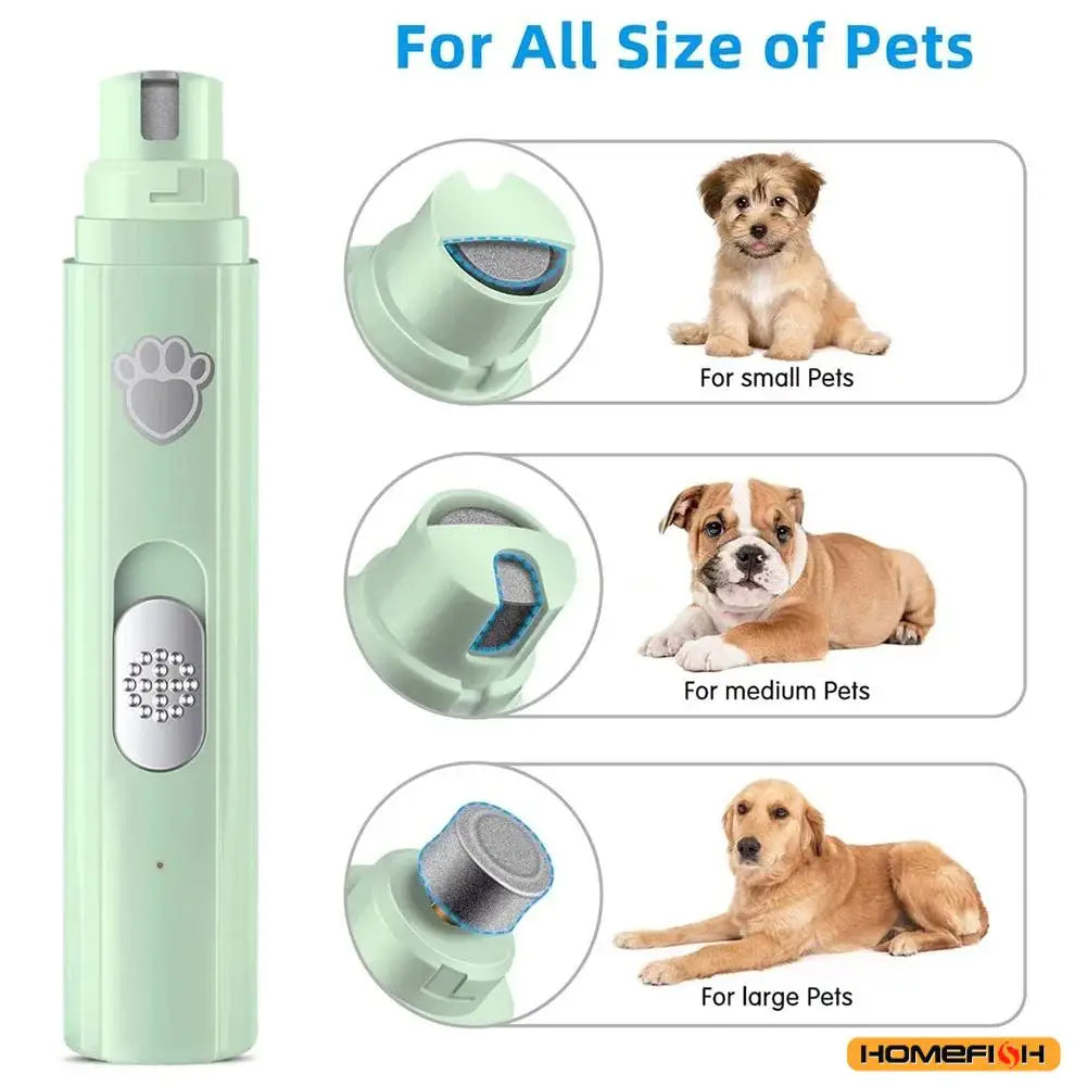 Electric Dog Nail Grinder – USB Rechargeable Pet Nail Clipper & Trimmer with Polisher Wheel for Dogs & Cats