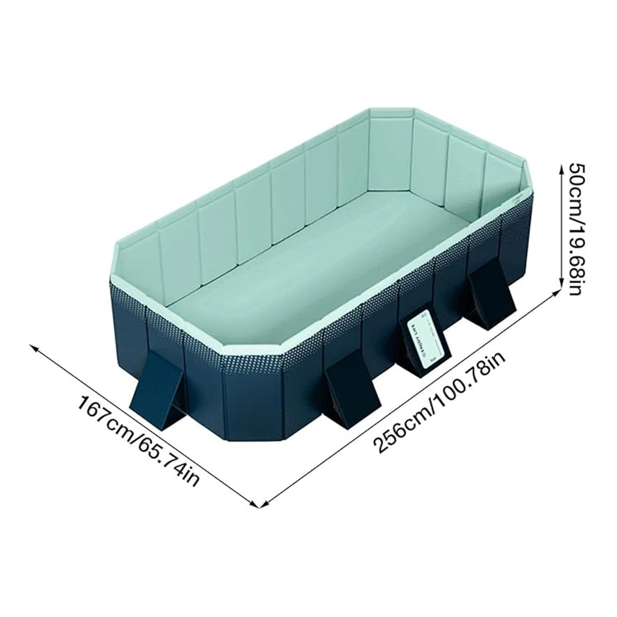 2.6m / 3m Foldable Outdoor Swimming Pool – Non-Inflatable Hard Plastic Pool for Kids, Adults & Dogs