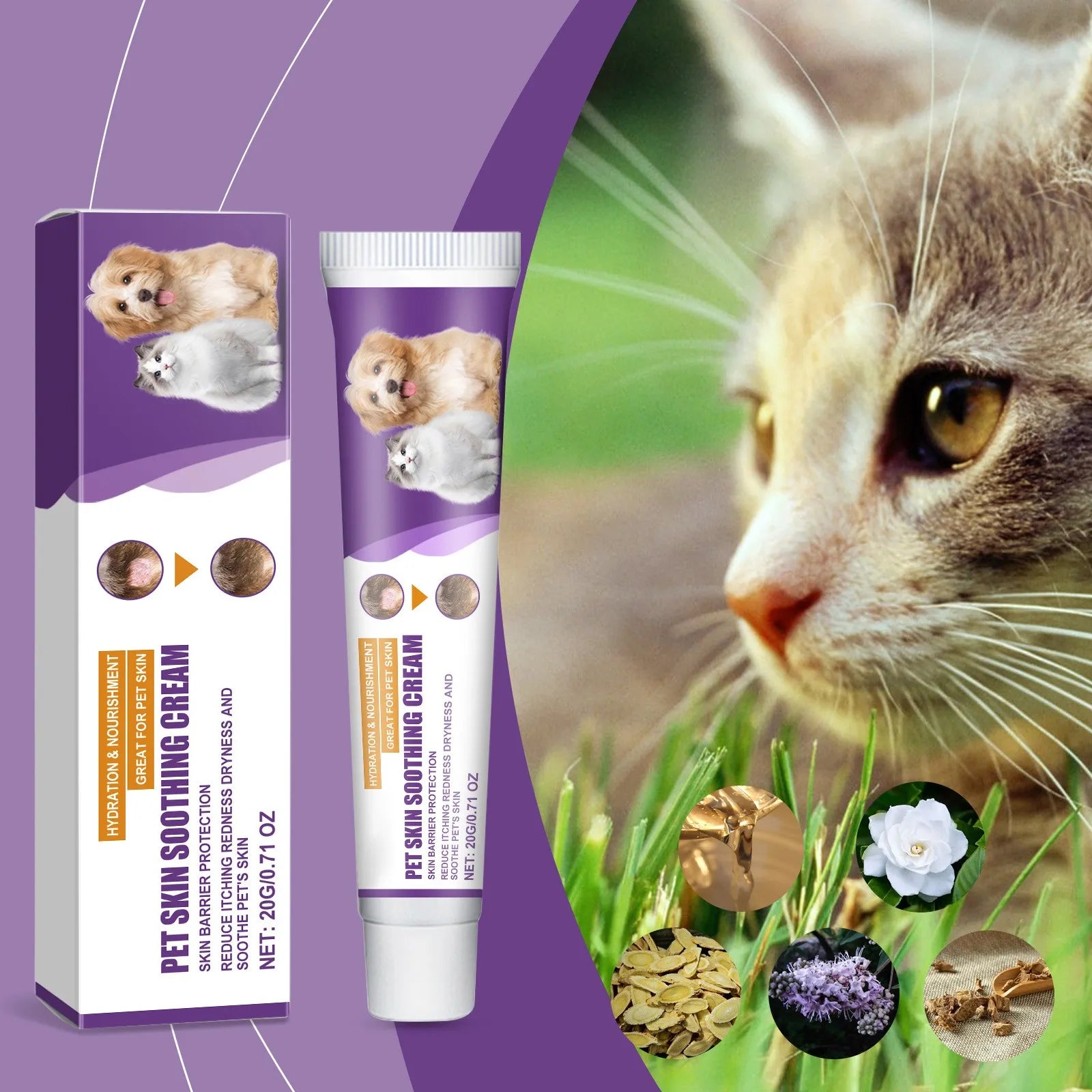 Pet Skin Care Cream – Itchy Skin Relief & Soothing Balm for Dogs & Cats