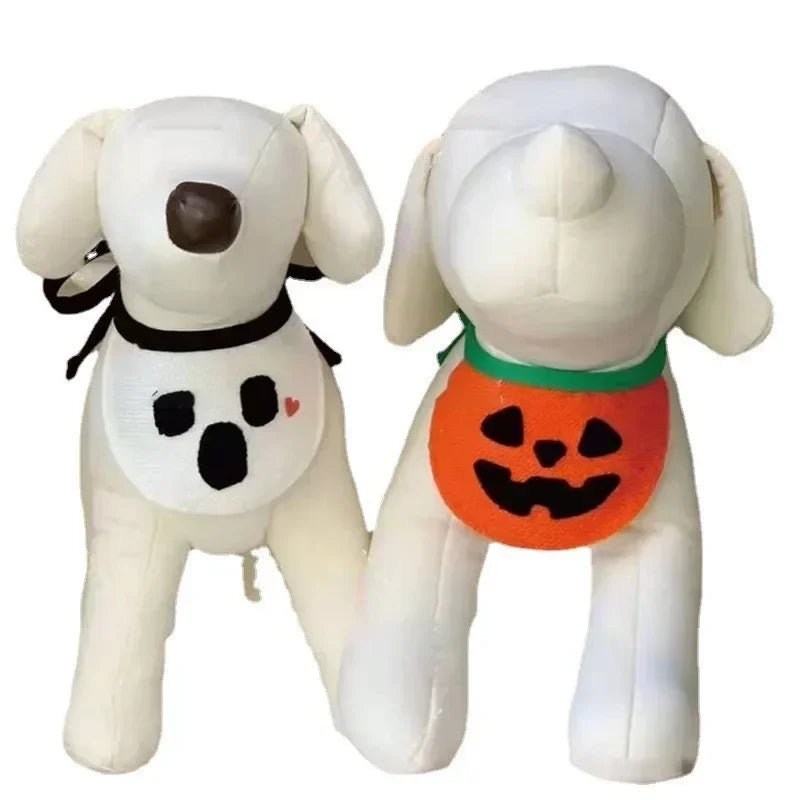 Halloween Dog & Cat Lace Bib – Pumpkin & Ghost Festival Pet Costume Accessory