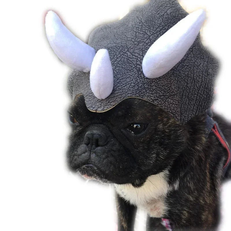 Triceratops Dinosaur Pet Hat – Costume Headgear for Cats & Dogs