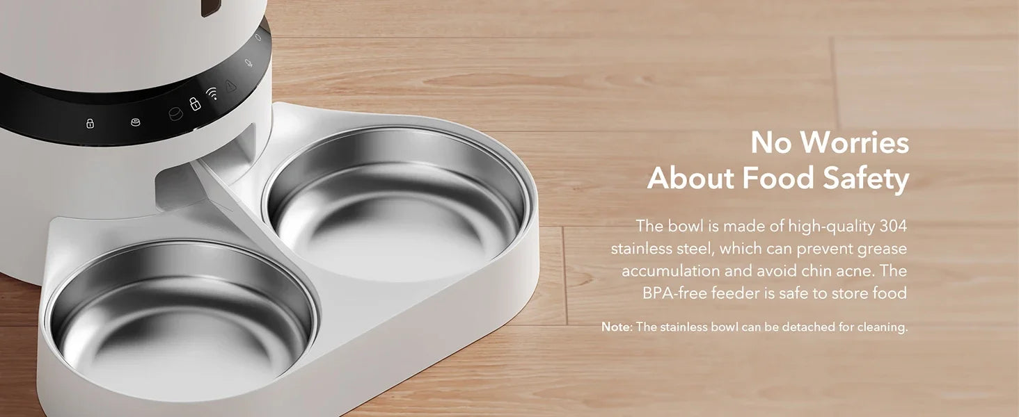 Automatic Cat Feeder – 5G WiFi Pet Feeder for Two Cats or Dogs with Remote Control & Low Food Sensor, 5L Capacity