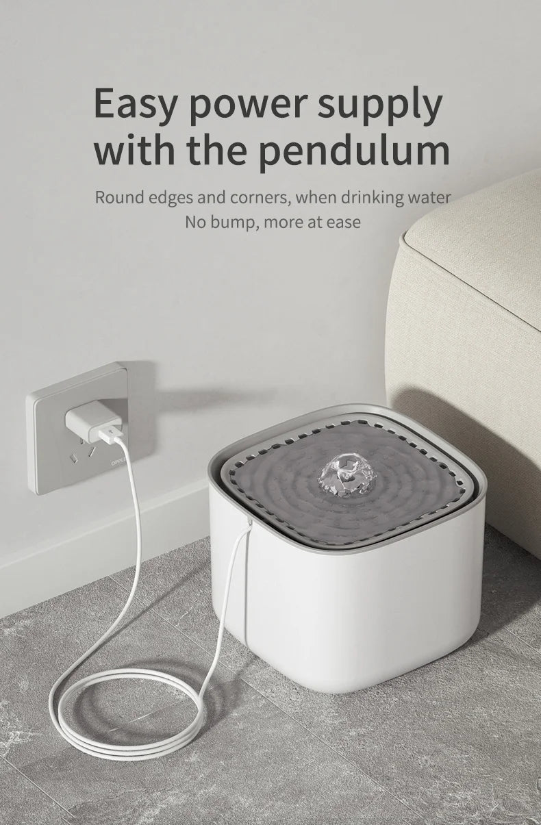 101oz/3L Automatic Pet Water Fountain with Induction Sensor – USB Quiet Cat & Dog Water Dispenser