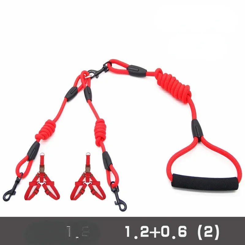 Double Dog Leash Coupler – No-Tangle Nylon Lead for Small Dogs Like Chihuahuas