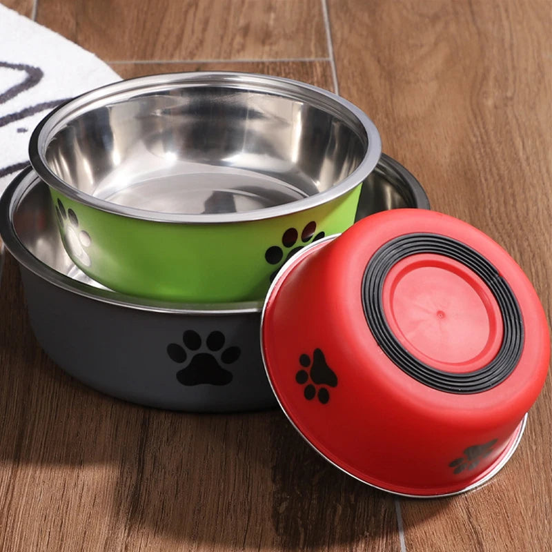 Non-Slip Stainless Steel Pet Bowl – Feeding & Water Dish for Small Dogs & Cats