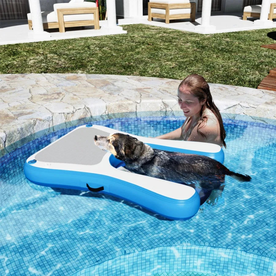 Inflatable Floating Dog Water Ramp – Portable Pool & Boat Ladder for Pets