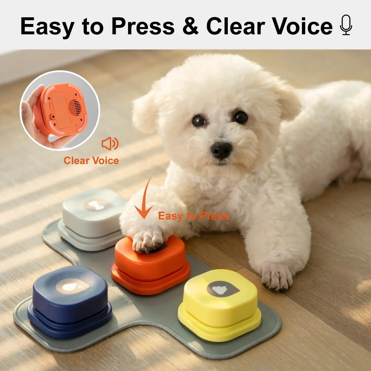 MEWOOFUN Dog Button Record – Interactive Talking Pet Communication Toy with Pad & Stickers