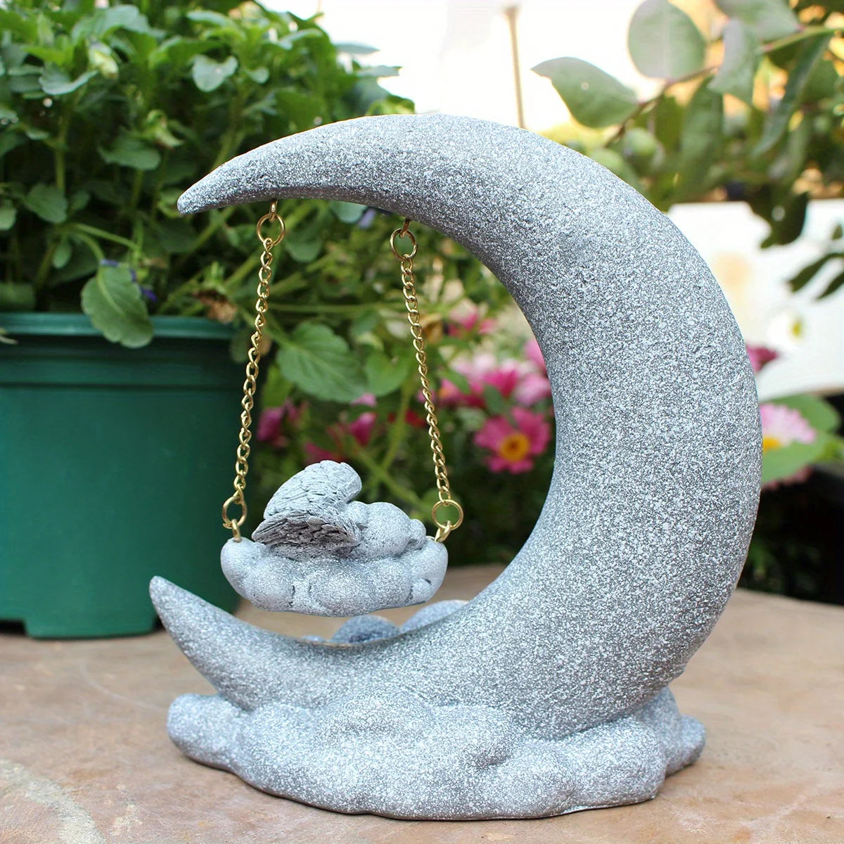Moon Dog Ornament – Resin Animal Sculpture for Bedroom, Living Room, Garden & Courtyard Décor