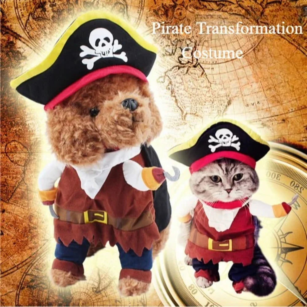 Pirate Pet Costume – Funny Dog & Cat Halloween Cosplay Outfit