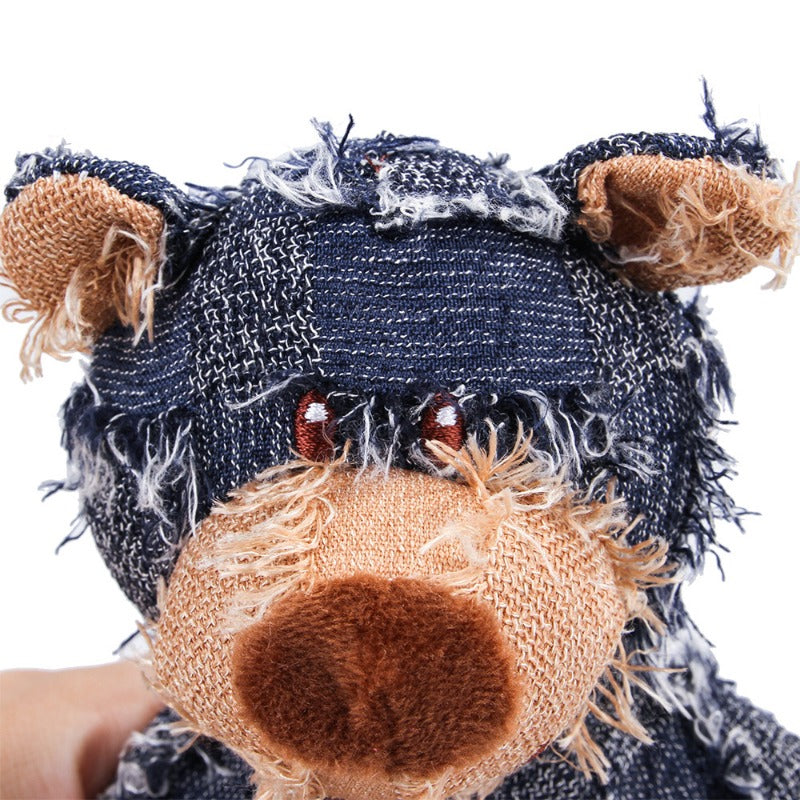 Teddy Bear Plush Dog Toy – Squeaky Interactive Chew Toy for Cleaning Teeth & Stress Relief