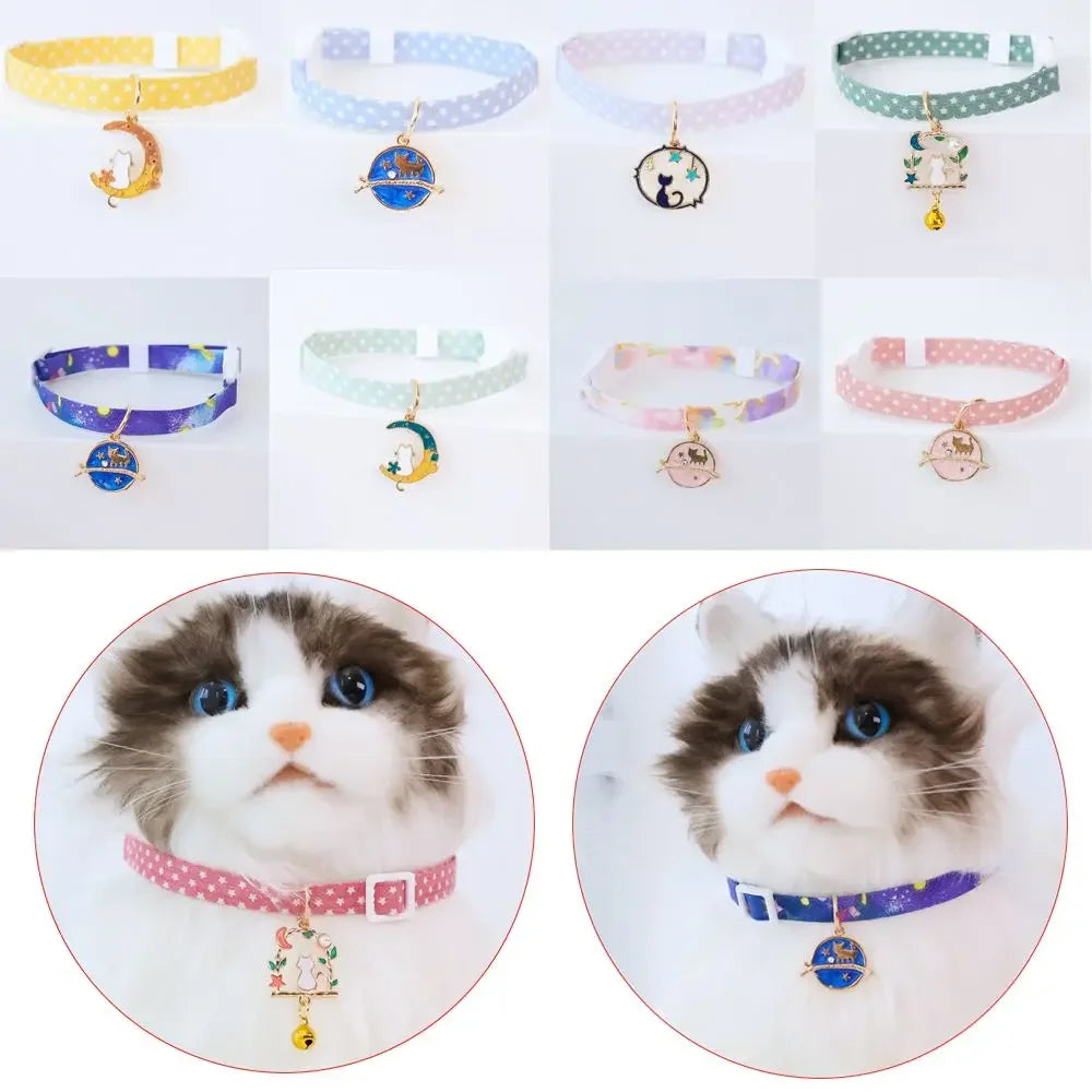 Adjustable Breakaway Kitten Collar with Pendant – Safe and Stylish for Cats and Puppies