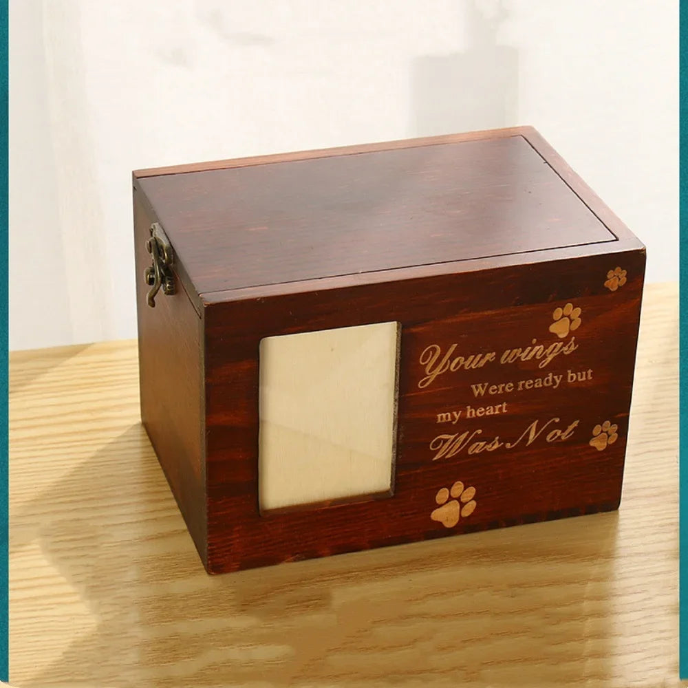 Solid Wood Pet Urn for Dogs & Cats – Handcrafted Memorial Urn with Removable Lid