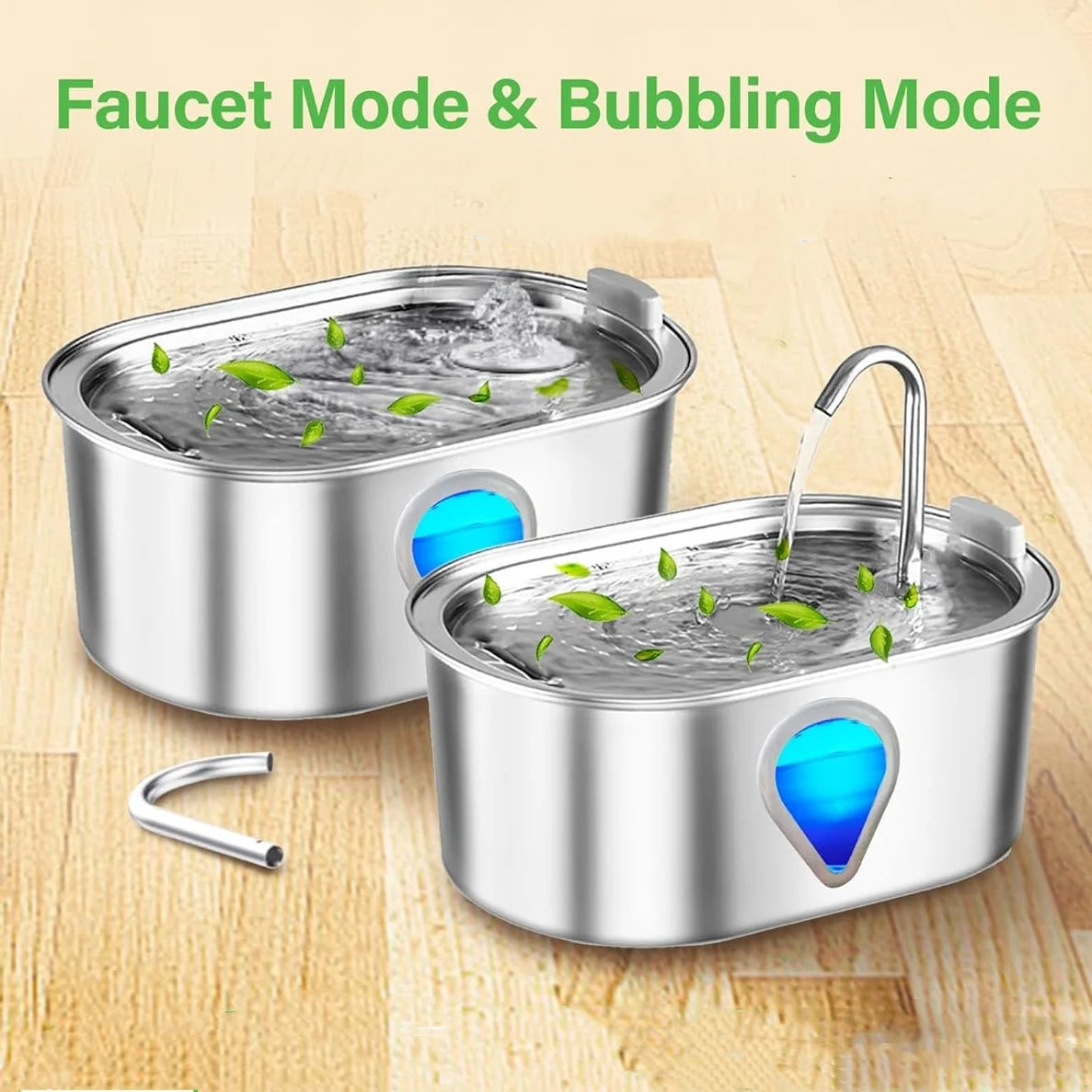 3.5L Stainless Steel Automatic Pet Water Fountain with LED Light – Large Capacity Cat & Dog Drinking Dispenser