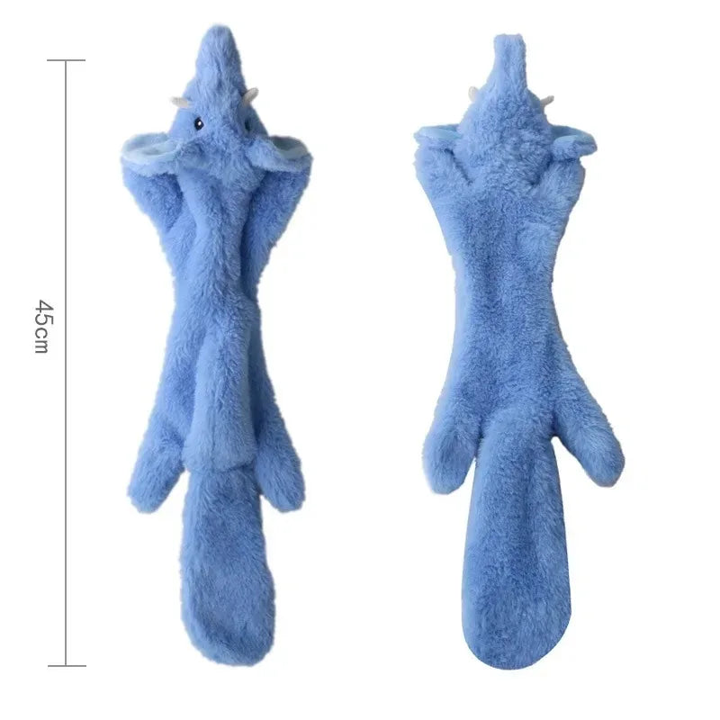 Stuffingless Plush Dog Toy – Durable Squeaky & Crinkle Chew Toy for Dogs (Simulated Animal Design)