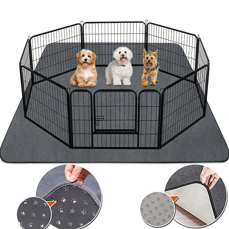 Waterproof Reusable Dog Pee Pad – Extra Large Absorbent Pet Bed Mat with Cute Dog Paw Prints