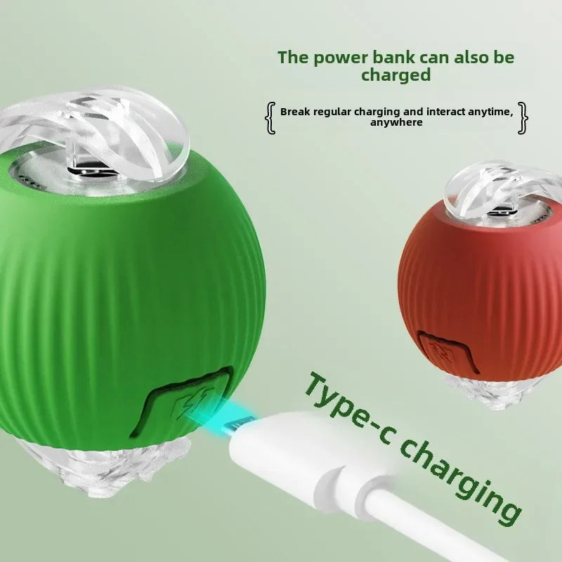 Rechargeable Smart Rolling Ball Toy – Automatic Interactive Electric Toy for Cats & Small Dogs with Simulated Tail