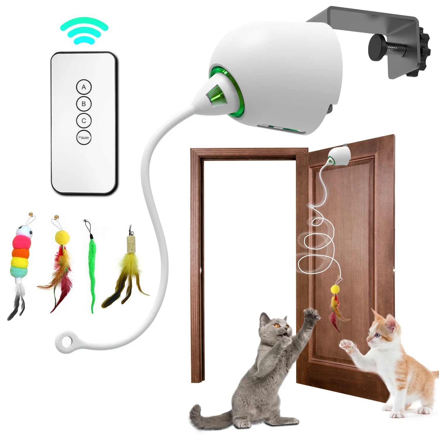 INKZOO Interactive Cat Toy – Smart Whack-A-Mole Kitten Toy with 7 Holes, Automatic Mouse Game for Indoor Cats