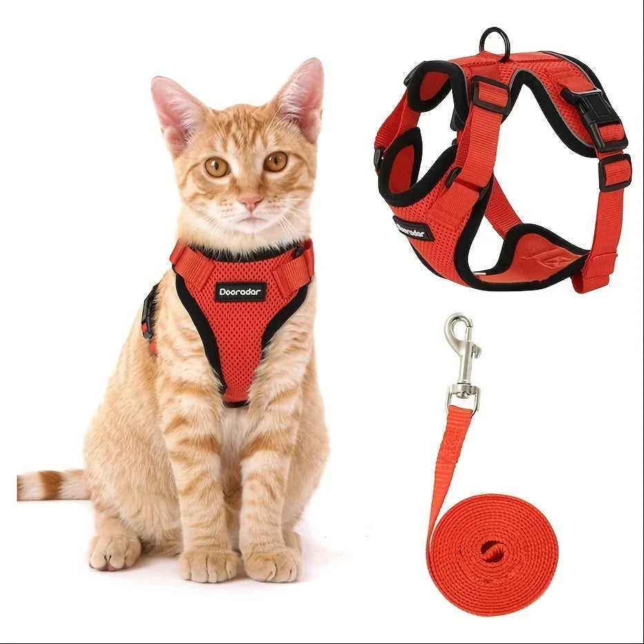 Adjustable Non-Slip Cat Leash and Vest – Pet Chest Harness for Secure Walking