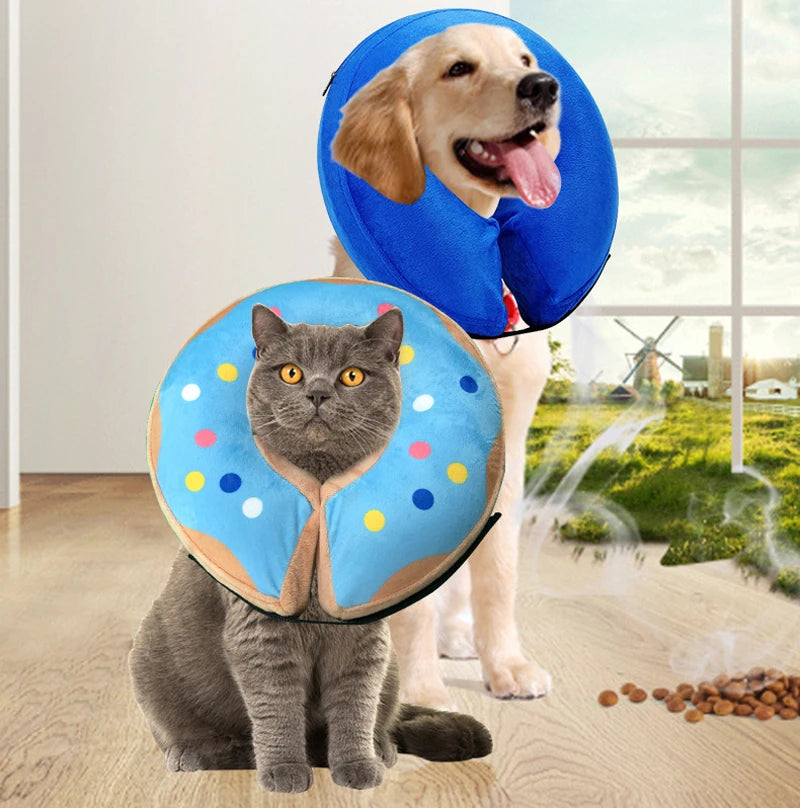 Inflatable Dog & Cat Recovery Collar – Soft Protective Anti-Bite Neck Ring (Elizabethan Style)