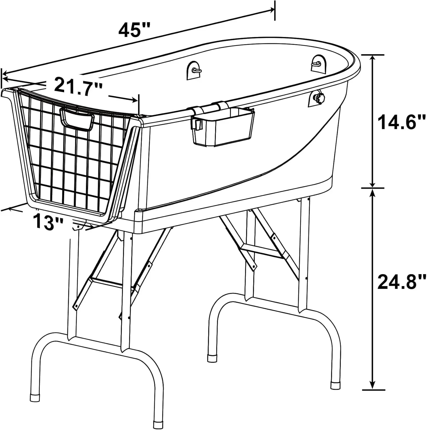 45" Heavy Duty Pet Grooming Bathtub – Professional Dog Wash Station