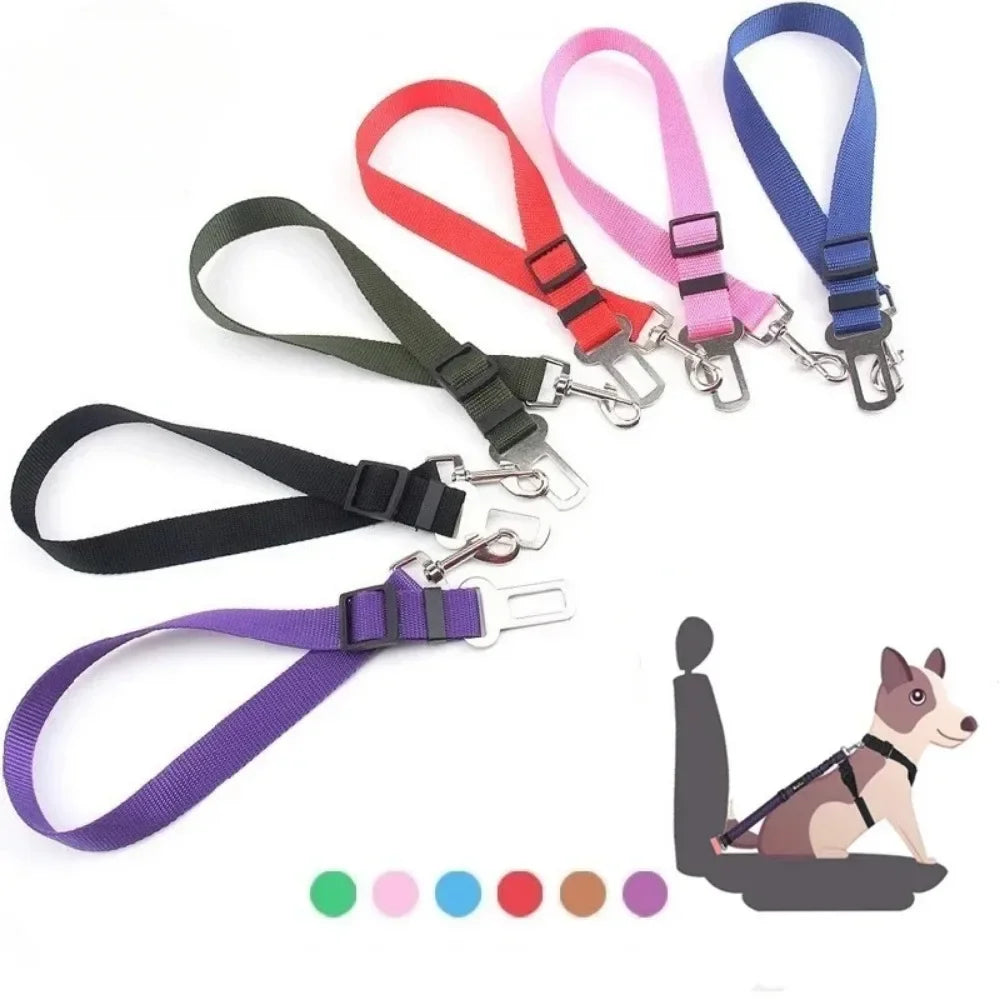 Dog Car Seat Belt – Adjustable Safety Harness Clip for Dogs & Cats