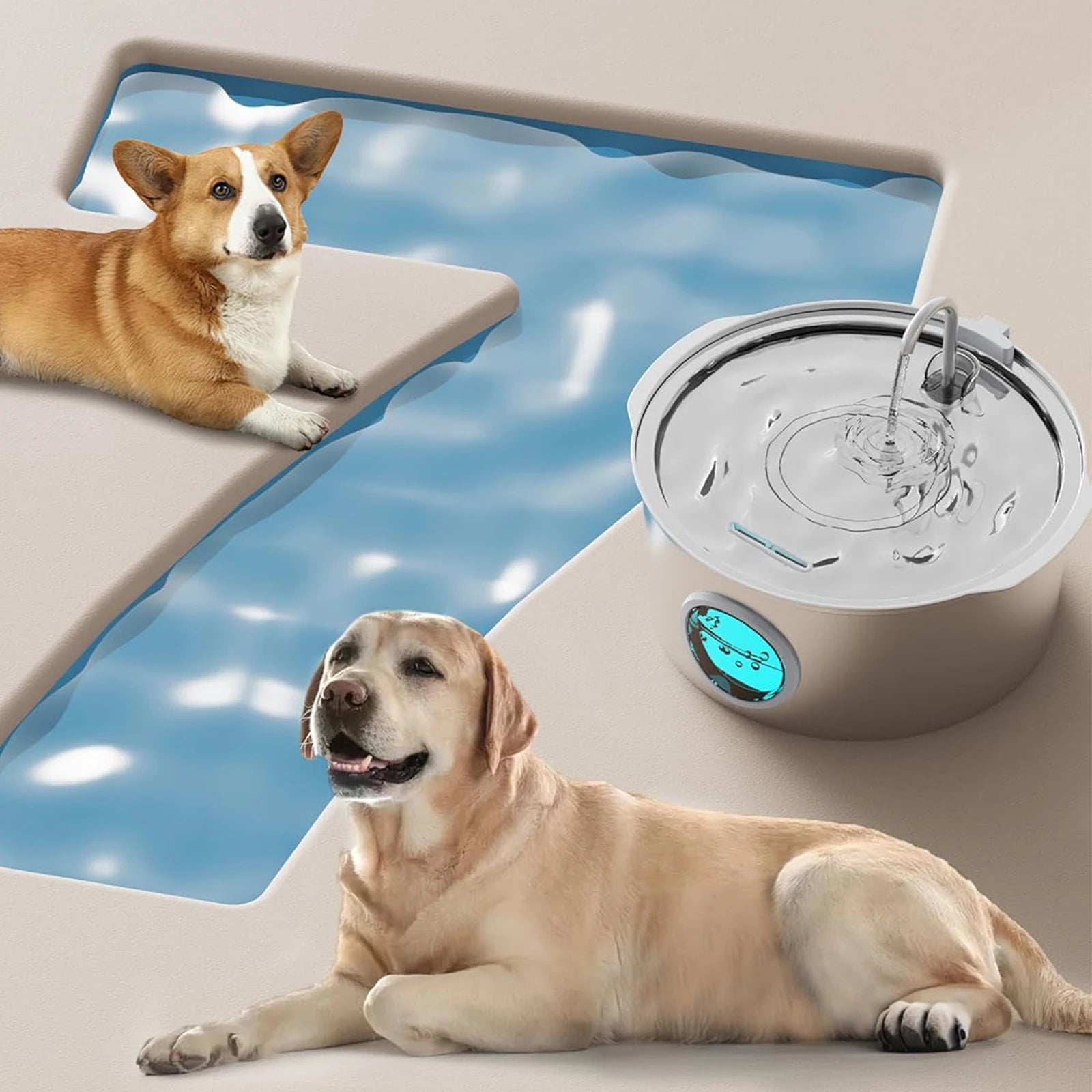 7L Stainless Steel Cat Water Fountain – Ultra-Quiet Automatic Pet Drinking Dispenser with Filter for Cats & Dogs