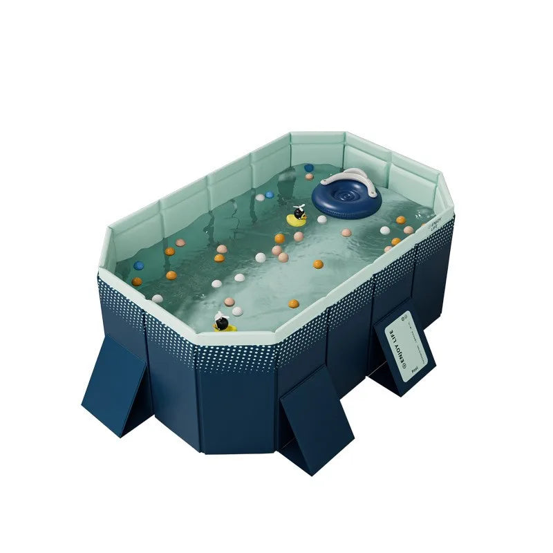 2.6m / 3m Foldable Outdoor Swimming Pool – Non-Inflatable Hard Plastic Pool for Kids, Adults & Dogs