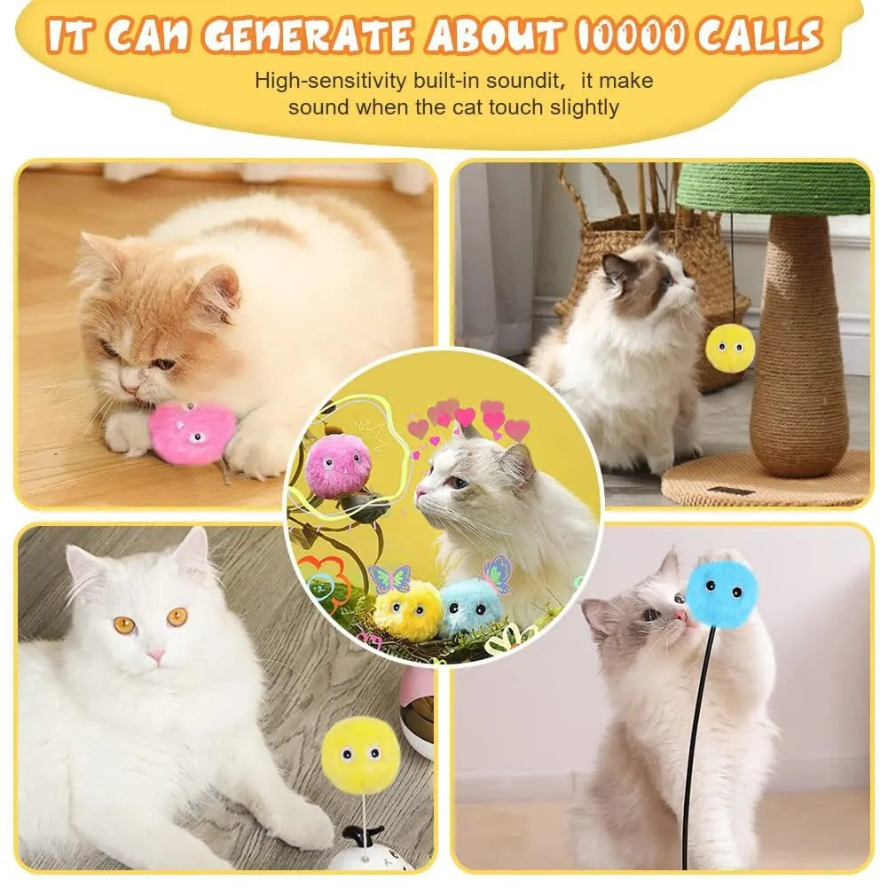 Automatic Interactive Plush Cat Toy – Electric Ball with Random Sounds for Boredom Relief & Exercise