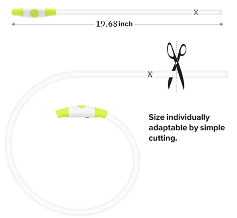 USB Charging LED Luminous Dog Collar – Adjustable Flashing Safety Light Necklace for Dogs & Cats