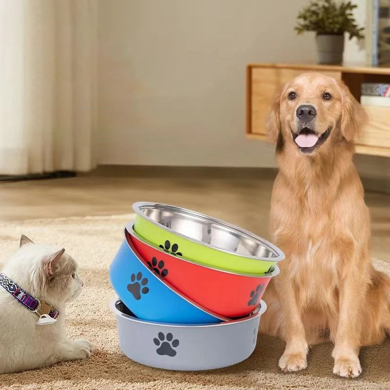 Non-Slip Stainless Steel Pet Bowl – Feeding & Water Dish for Small Dogs & Cats