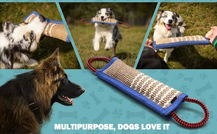 Coarse Jute Dog Chew Stick – Molar Training Bite Pillow for German Shepherds and Working Dogs