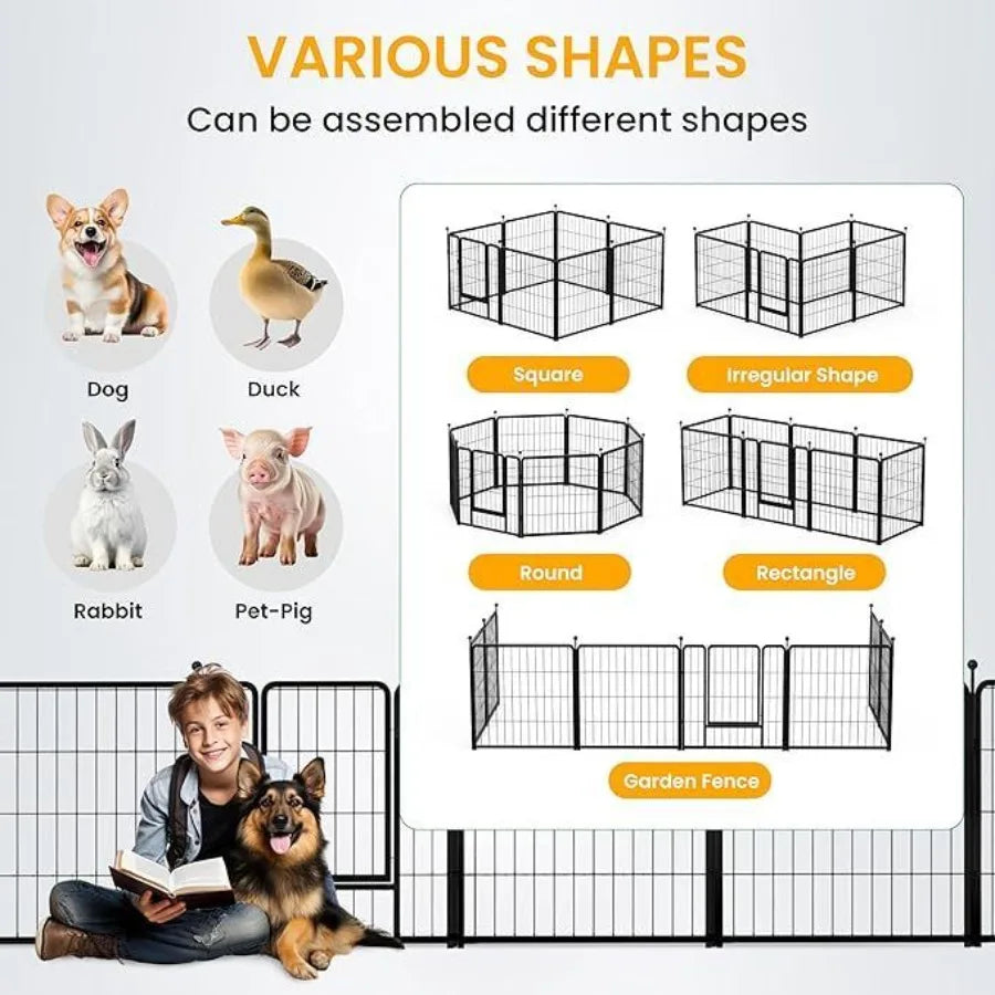 32-Inch 16-Panel Dog Playpen – Indoor & Outdoor Fence for Small to Medium Dogs, Ideal for Yard, Camping, RV, and Garden Use