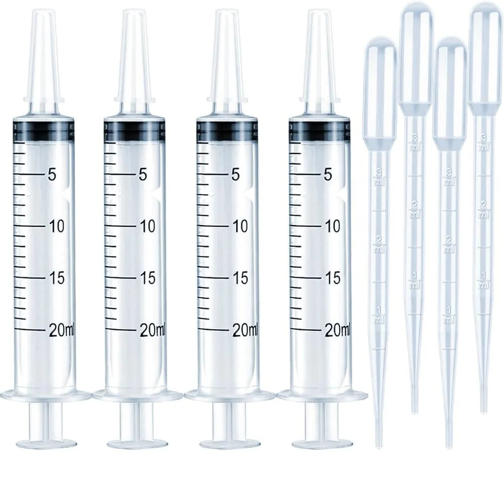 Reusable Plastic Syringe (Without Needle) – 20ml for Pet Feeding, Hydroponics, Nutrients, and Liquid Measurement