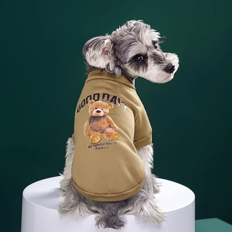๐ป Cute Bear Pattern Winter Dog Sweatshirt โ Cozy Pullover for Small & Medium Pets