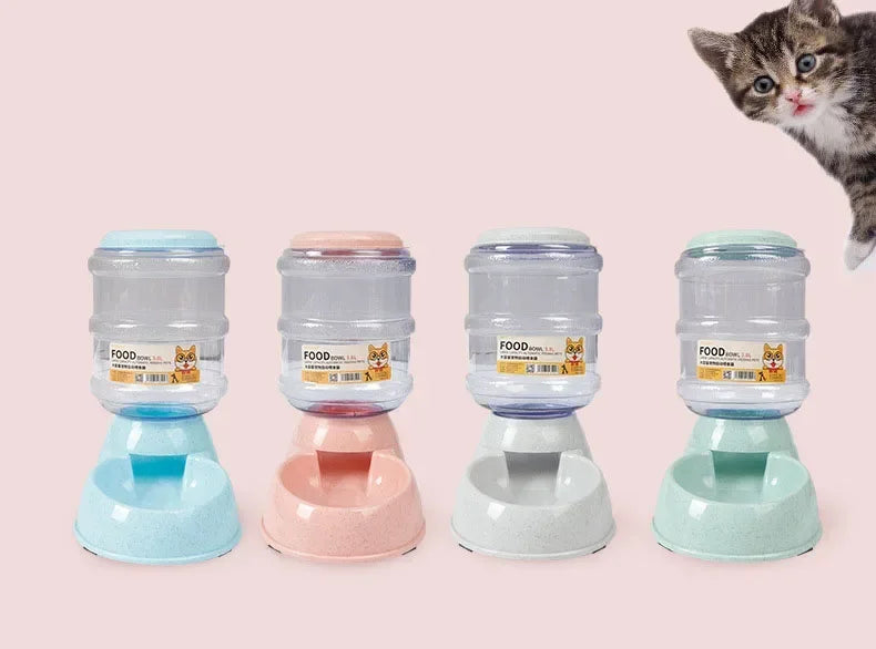 Automatic Dog & Cat Feeder with Water Bottle – 2-in-1 Pet Feeding & Drinking Station