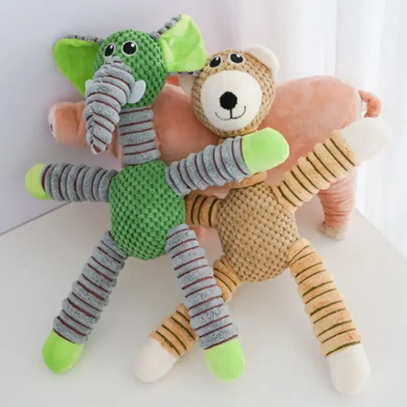 Indestructible Squeaky Plush Dog Toy – Durable Animal-Shaped Chew Toy for Large Dogs