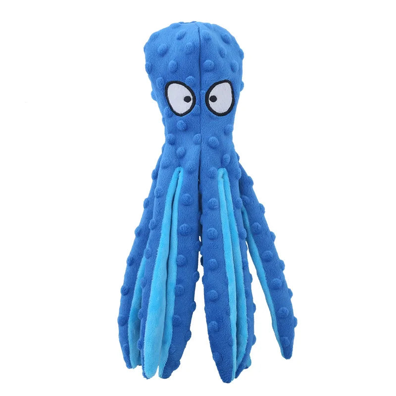 Octopus Plush Dog Toy – Bite-Resistant Squeaky Chew Toy for Puppies and Dogs, Soft & Durable Training Toy
