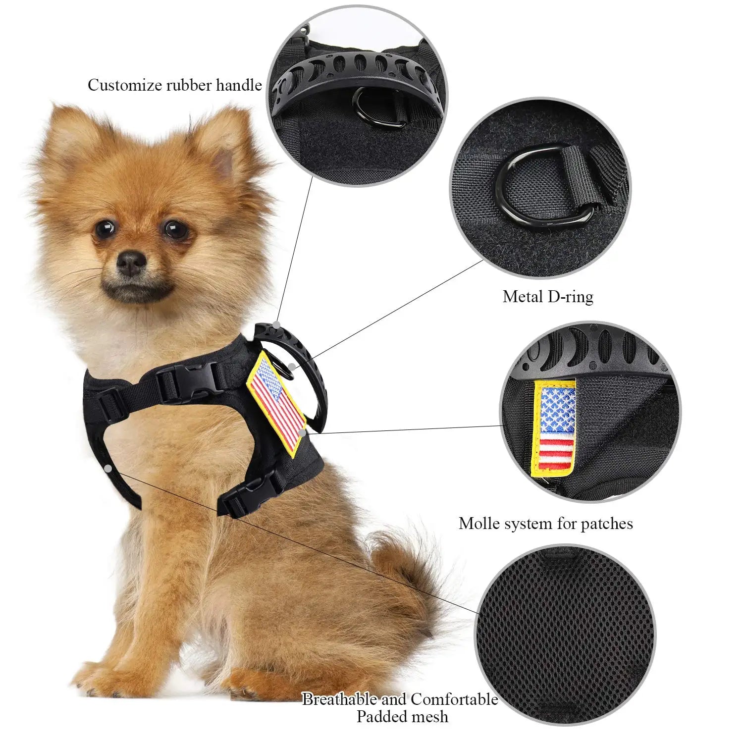 Tactical Harness & Leash Set for Small Dogs and Cats – Adjustable, Durable, and Secure for Training or Walking