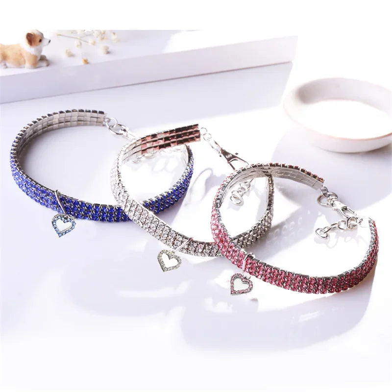 Bling Rhinestone Dog Collar – Crystal Pet Collar for Small and Medium Dogs