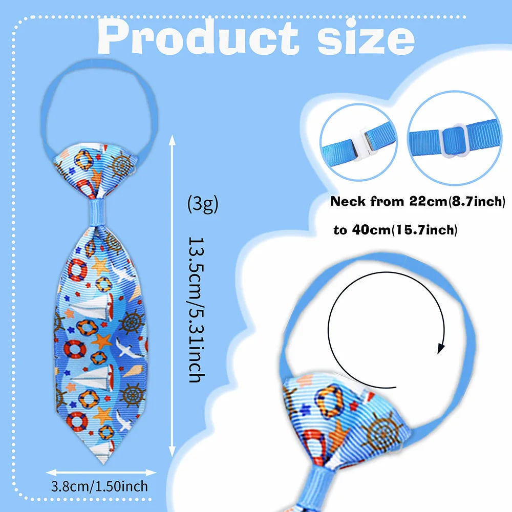 10PCS Beach Party Pet Bow Tie Set – Adjustable Neckties for Small Dogs & Cats | Puppy Grooming Accessories (Bulk Pack)
